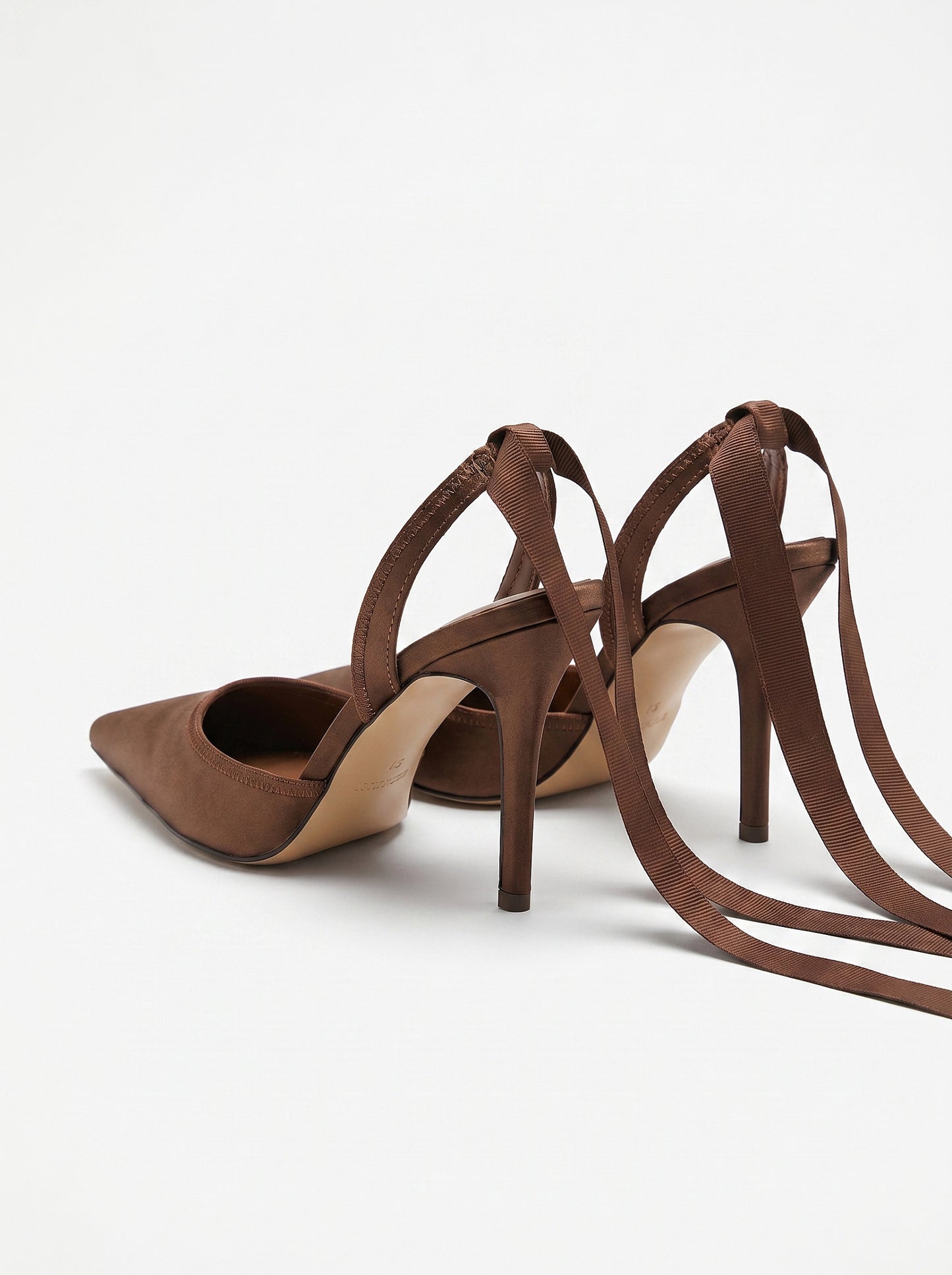 Pointed Toe Tie Up Stiletto Heels For Formal Evening Court Shoes