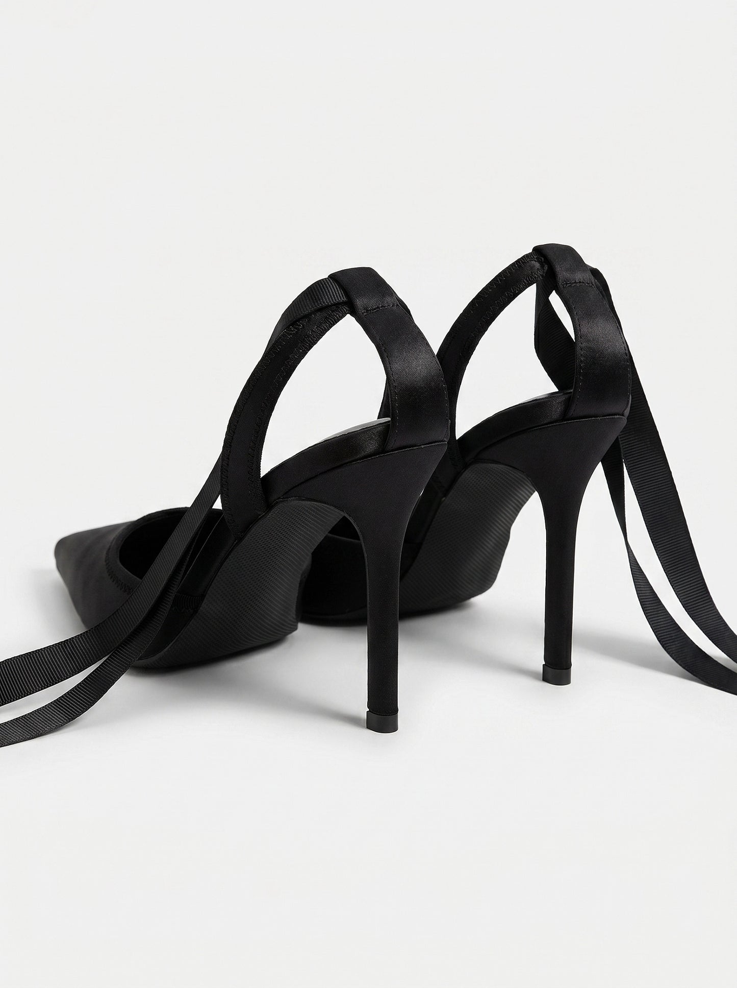 Pointed Toe Tie Up Stiletto Heels For Formal Evening Court Shoes