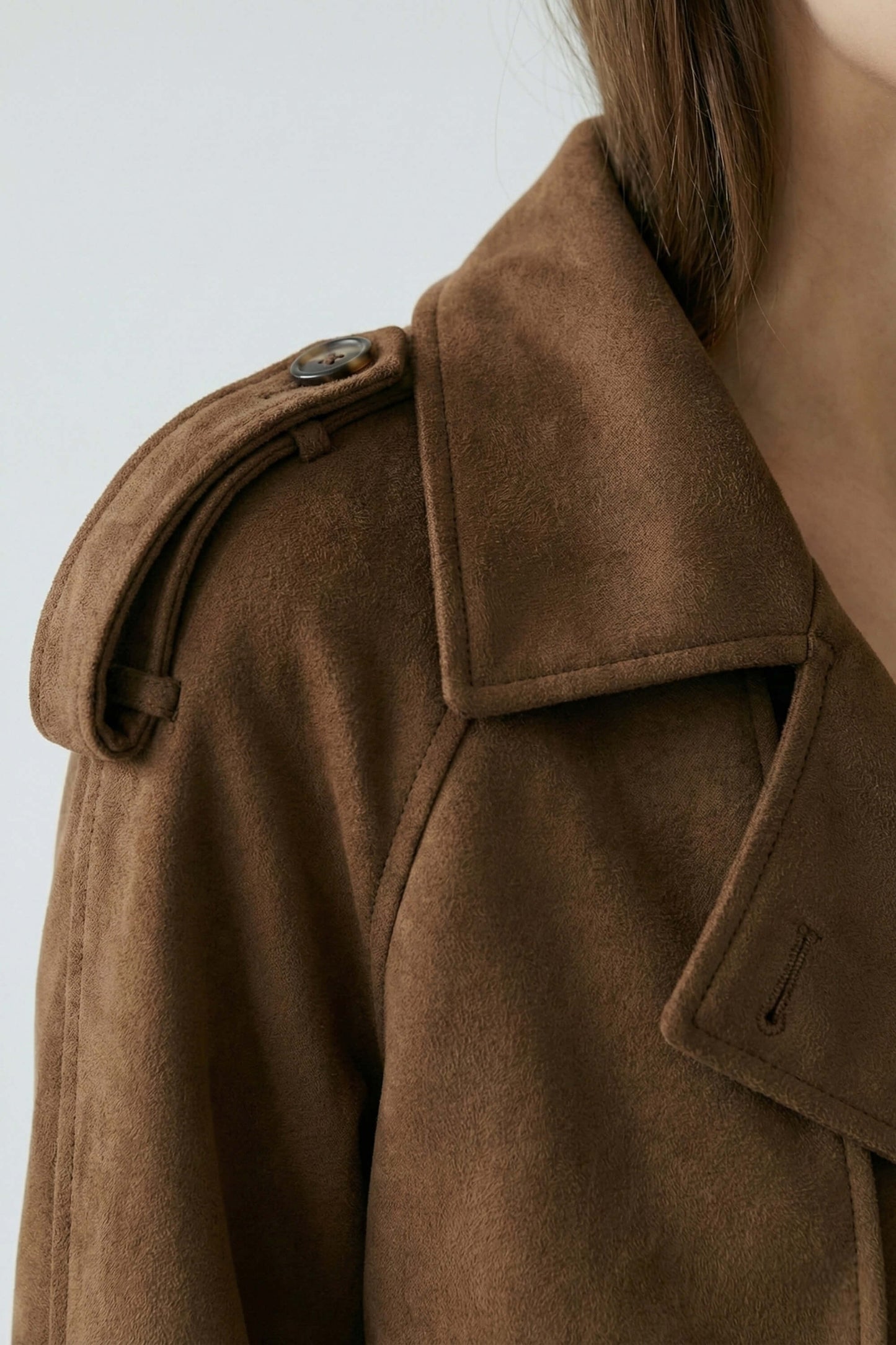 Caurelle | Women’s Long Faux Suede Trench Coat