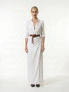 Caurelle | Women’s Lapel Wrap Maxi Dress Elegant Flowing Silhouette