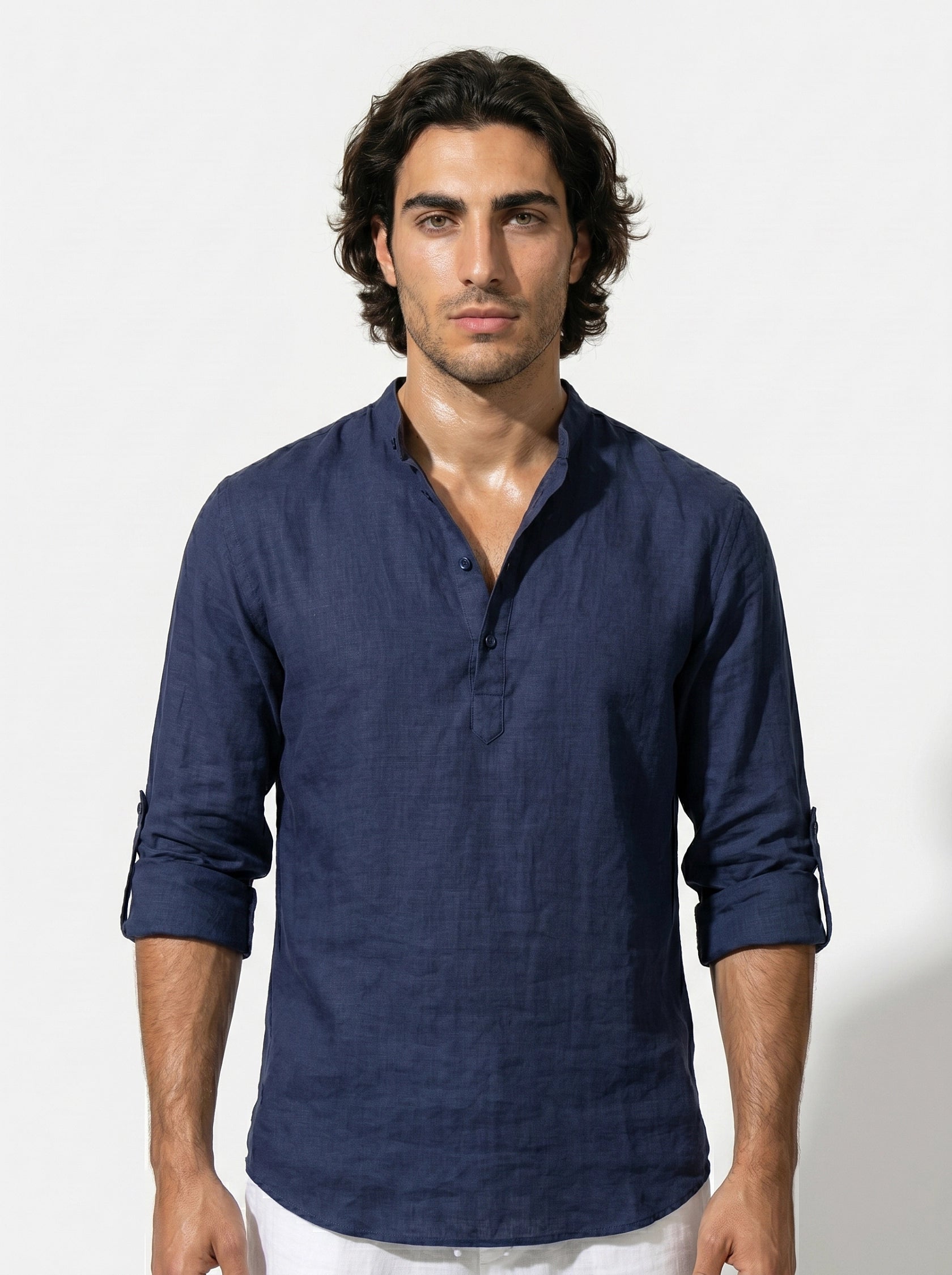 Caurelle | Men’s Linen Style Shirt Lightweight Summer Comfort