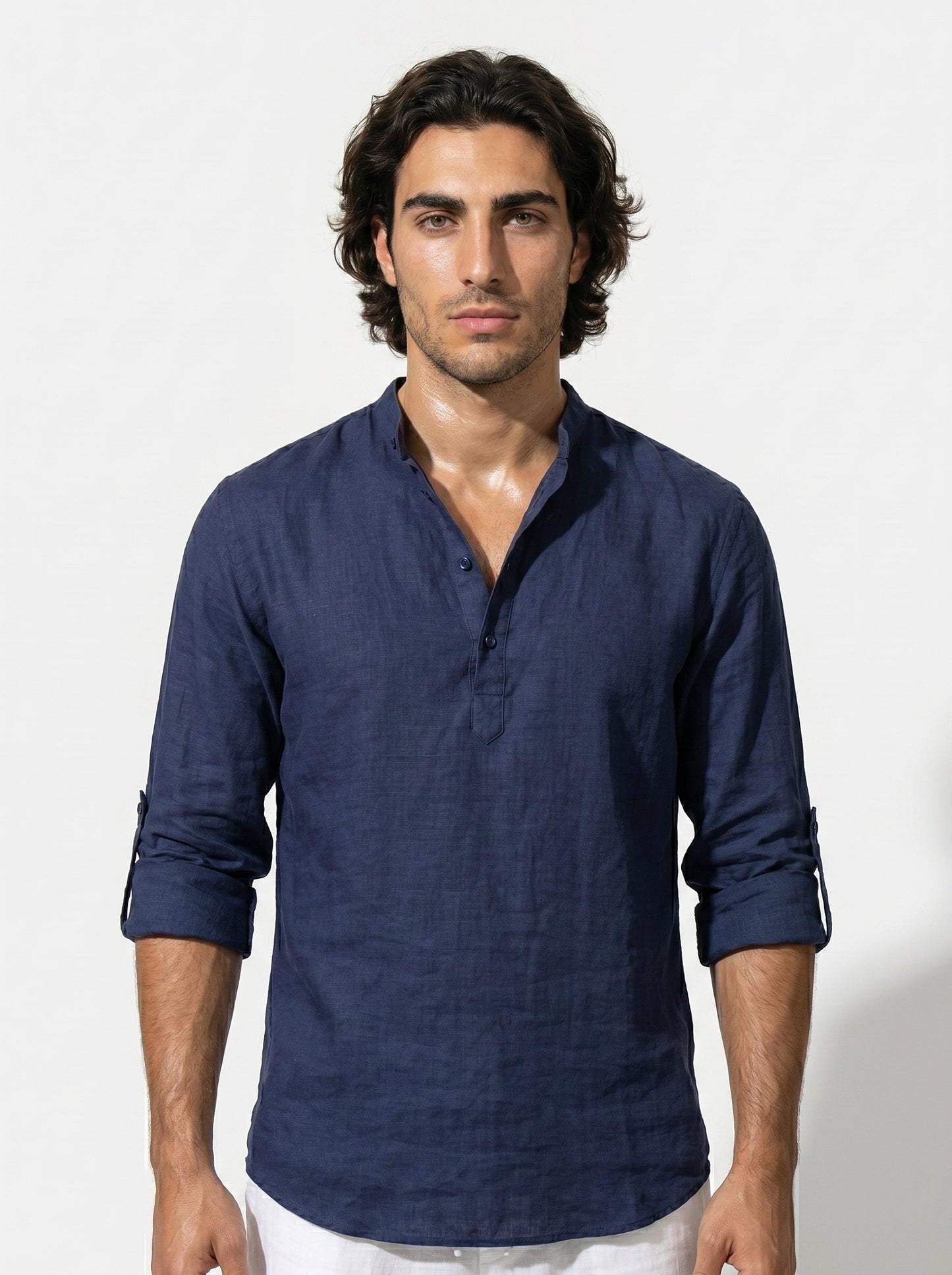 Caurelle | Men’s Linen Style Shirt Lightweight Summer Comfort