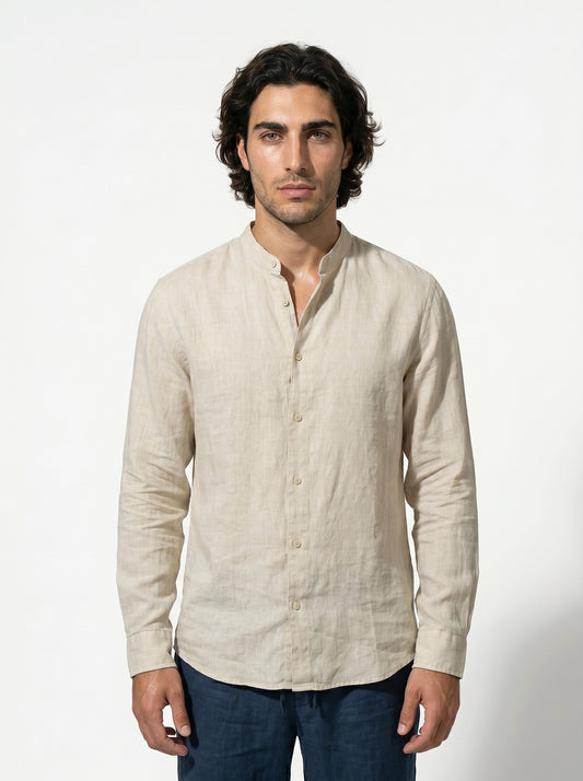 Caurelle | Men’s Linen Style Shirt Lightweight Summer Comfort