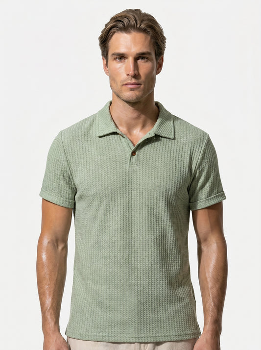 Caurelle | Men’s Jacquard Knit Polo Shirt