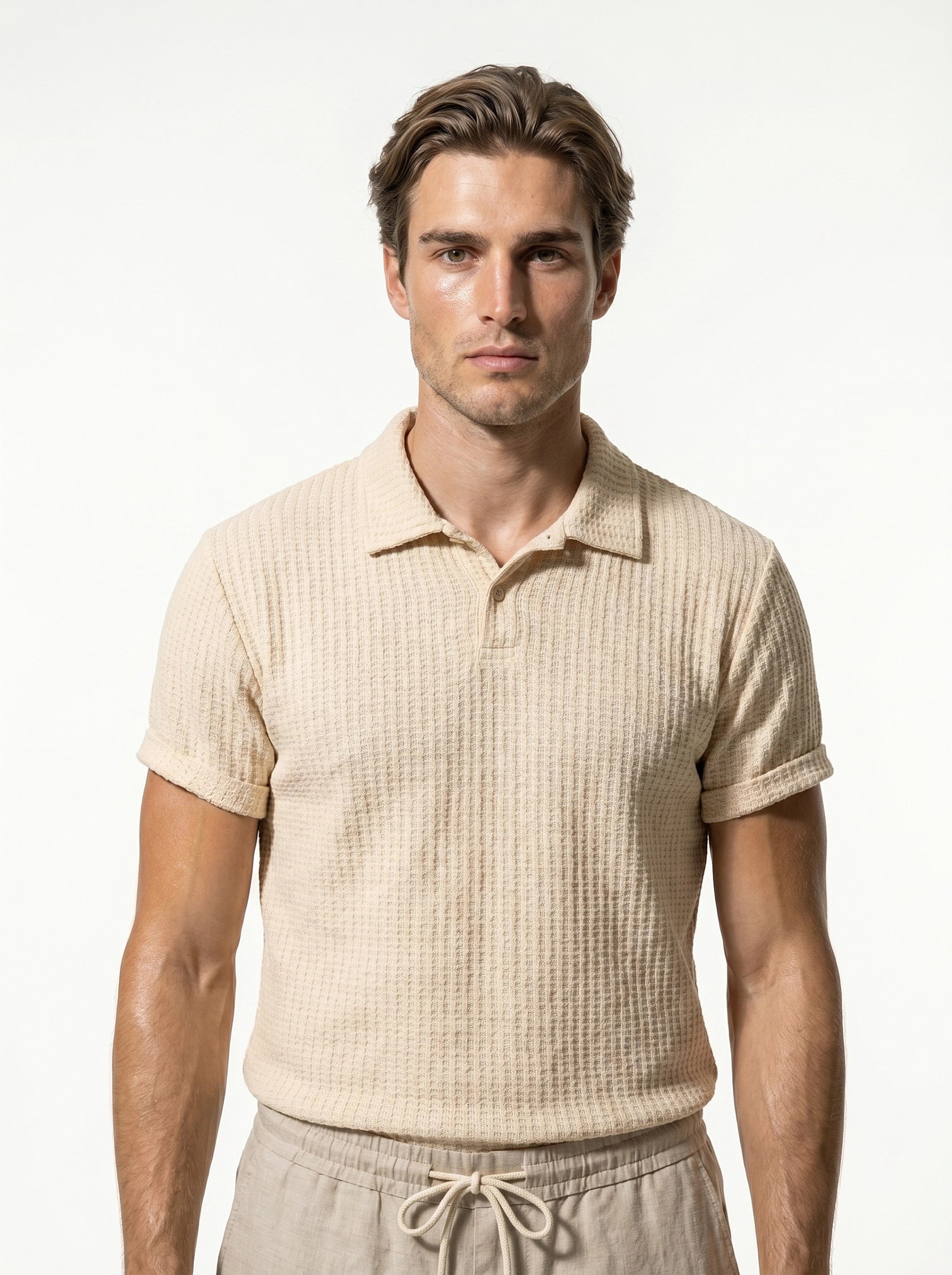 Caurelle | Men’s Jacquard Knit Polo Shirt