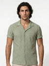 Caurelle | Men’s Jacquard Knit Cuban Collar Polo Shirt