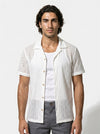 Caurelle | Men’s Jacquard Knit Cuban Collar Polo Shirt