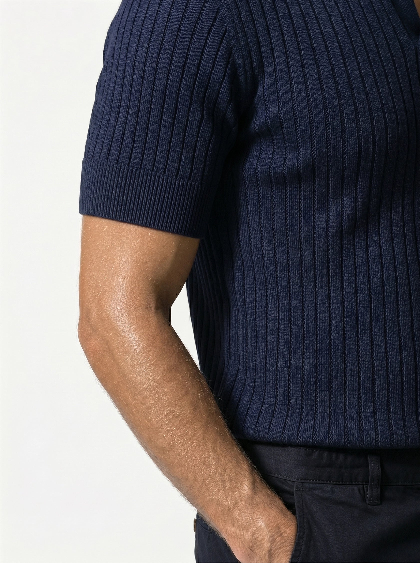 Caurelle | Men’s Textured Knit Polo Shirt