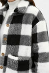 Caurelle | Women’s Plaid Teddy Coat with Patched Pockets – Autumn/Winter Outerwear