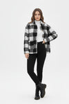 Caurelle | Women’s Plaid Teddy Coat with Patched Pockets – Autumn/Winter Outerwear