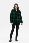 Caurelle | Women’s Plaid Teddy Coat with Patched Pockets – Autumn/Winter Outerwear