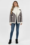 Caurelle | Women’s Ultra-Soft Plush Lapel Jacket – Winter Warmth with Faux Fur Detail
