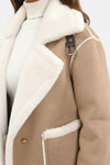 Caurelle | Women’s Ultra-Soft Plush Lapel Jacket – Winter Warmth with Faux Fur Detail
