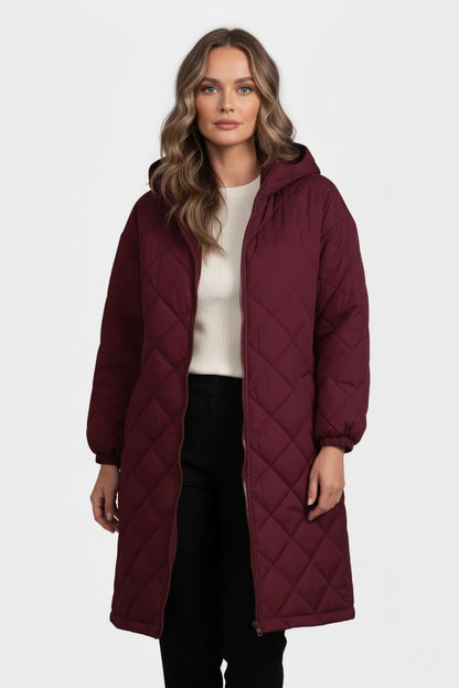 Caurelle | Women’s Elegant Quilted Hooded Coat – Fall/Winter Essential