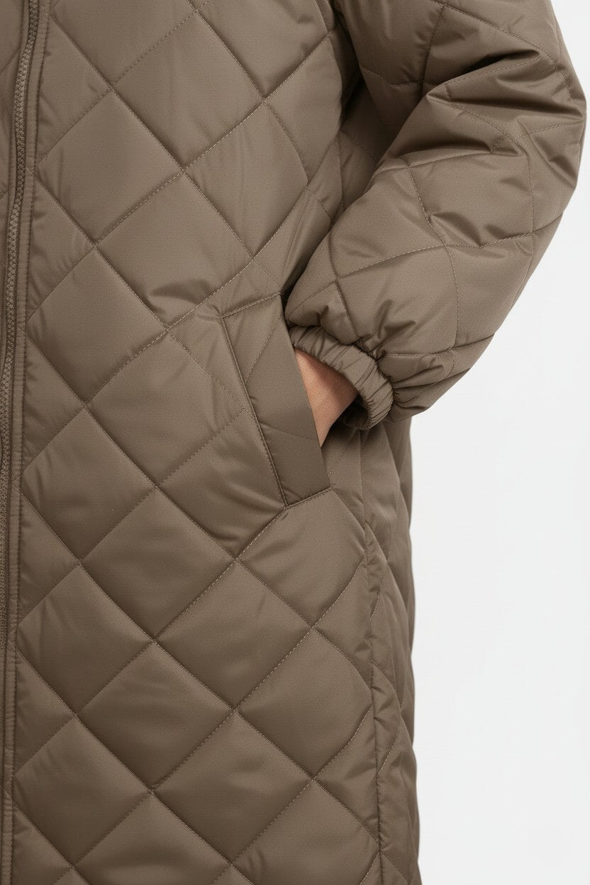 Caurelle | Women’s Elegant Quilted Hooded Coat – Fall/Winter Essential