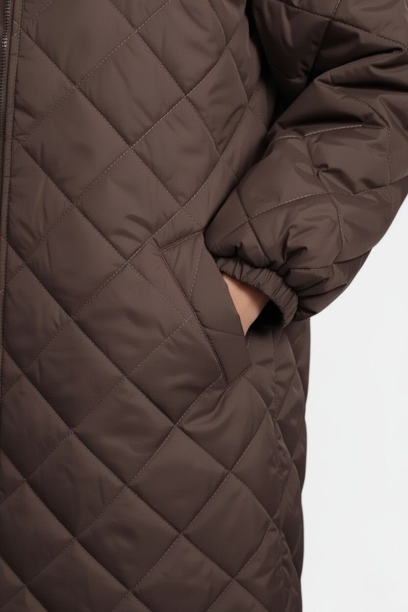 Caurelle | Women’s Elegant Quilted Hooded Coat – Fall/Winter Essential