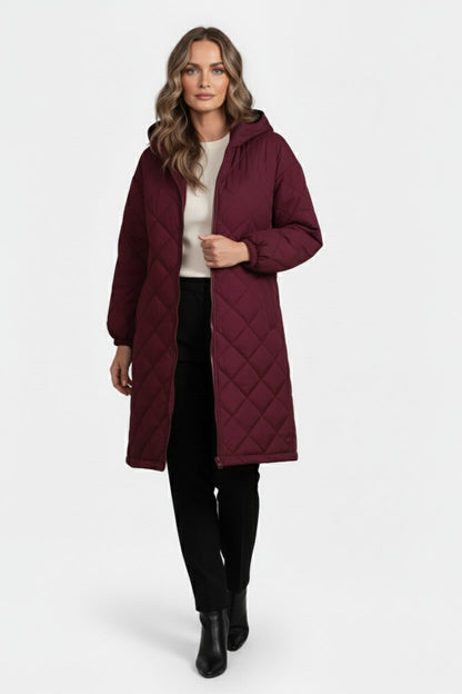 Caurelle | Women’s Elegant Quilted Hooded Coat – Fall/Winter Essential
