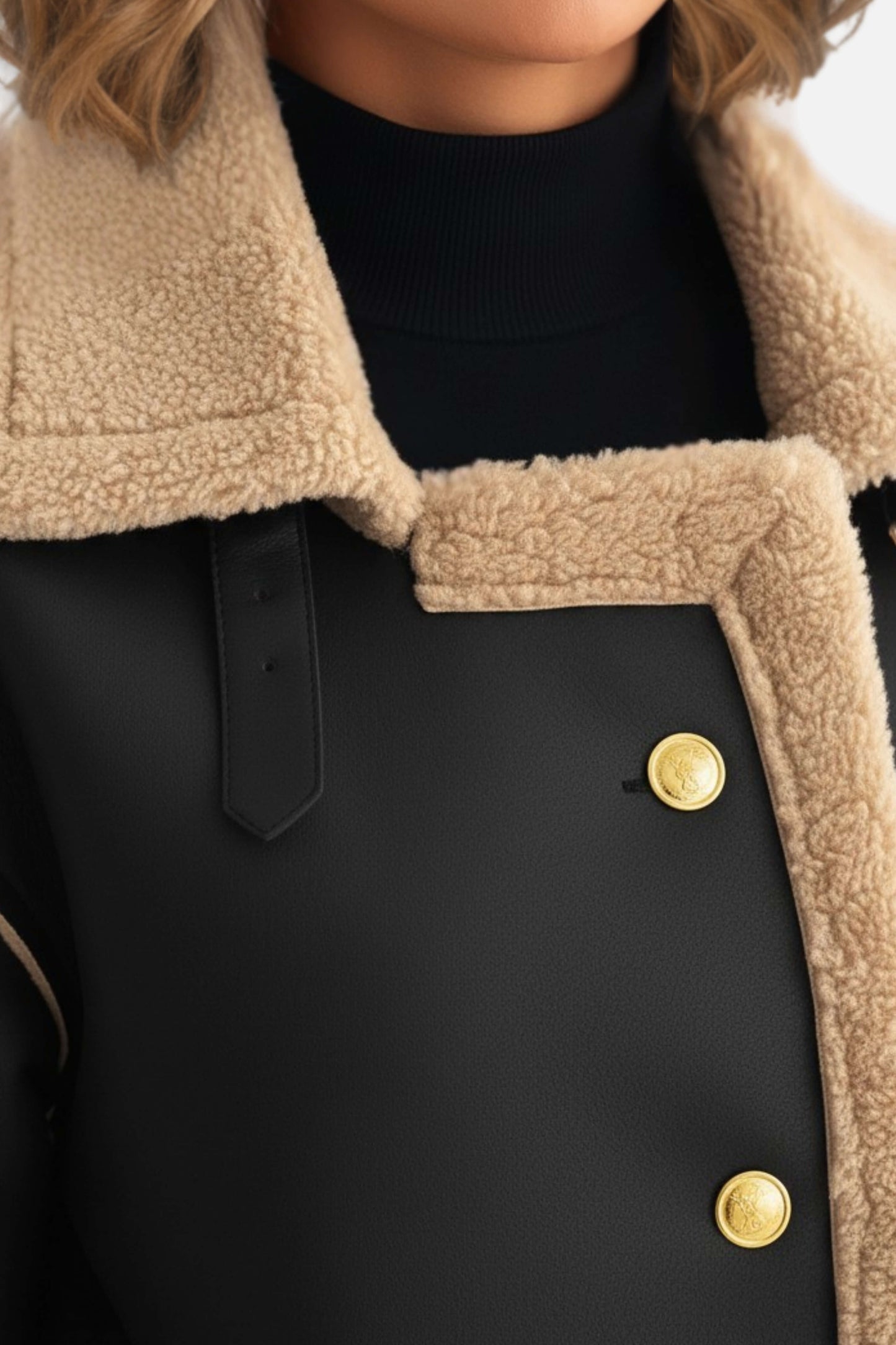 Caurelle | Women’s Smooth Cropped Faux Fur Lapel Jacket