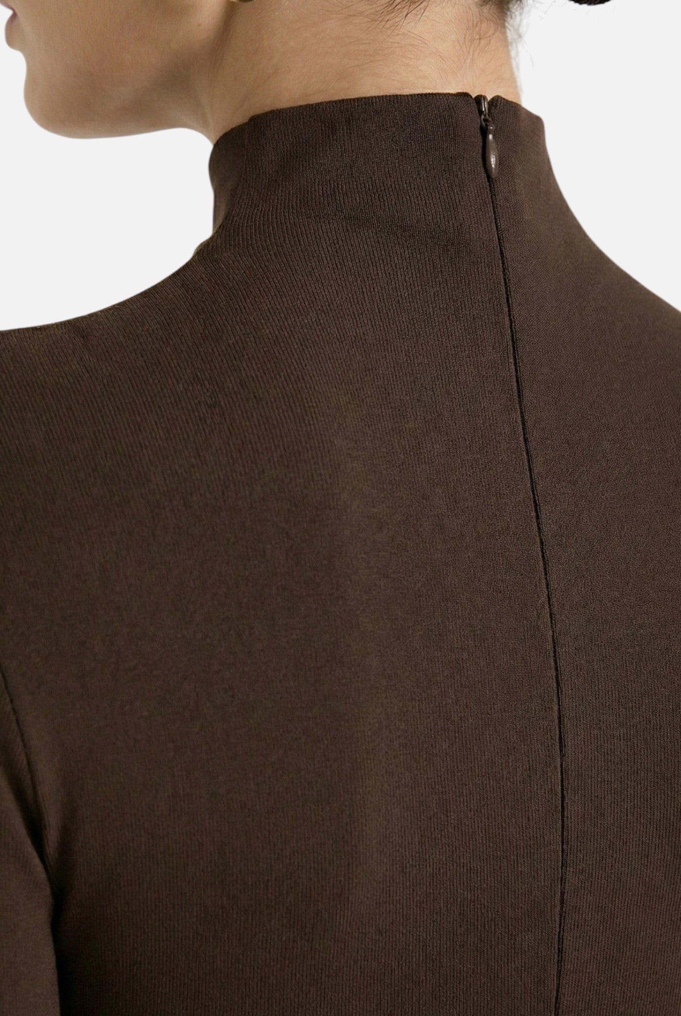 Caurelle | Women's Long Sleeves Maxi Dress - Satin Look and High Neck