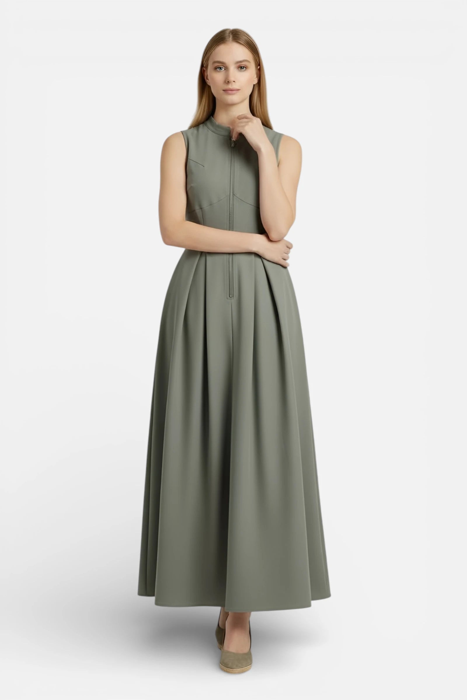 Caurelle | Women’s Pleated Sleeveless Maxi Dress