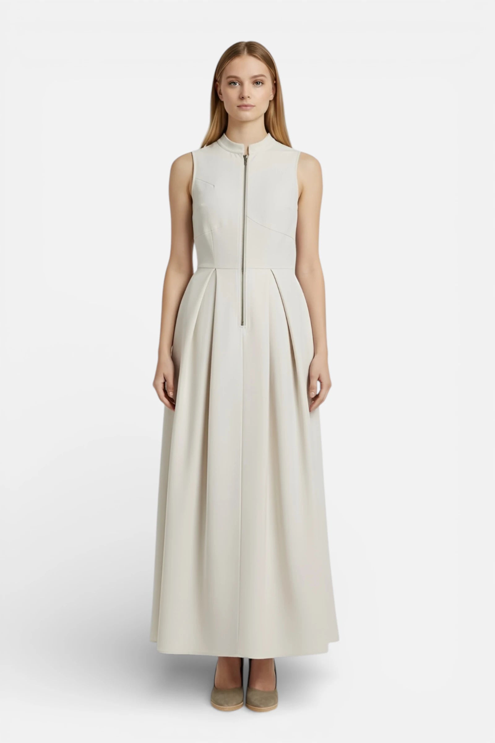 Caurelle | Women’s Pleated Sleeveless Maxi Dress