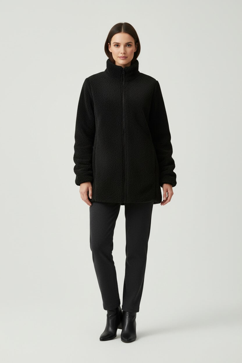 Caurelle | Women’s Zip-Up Teddy Coat – Winter Casual Outerwear