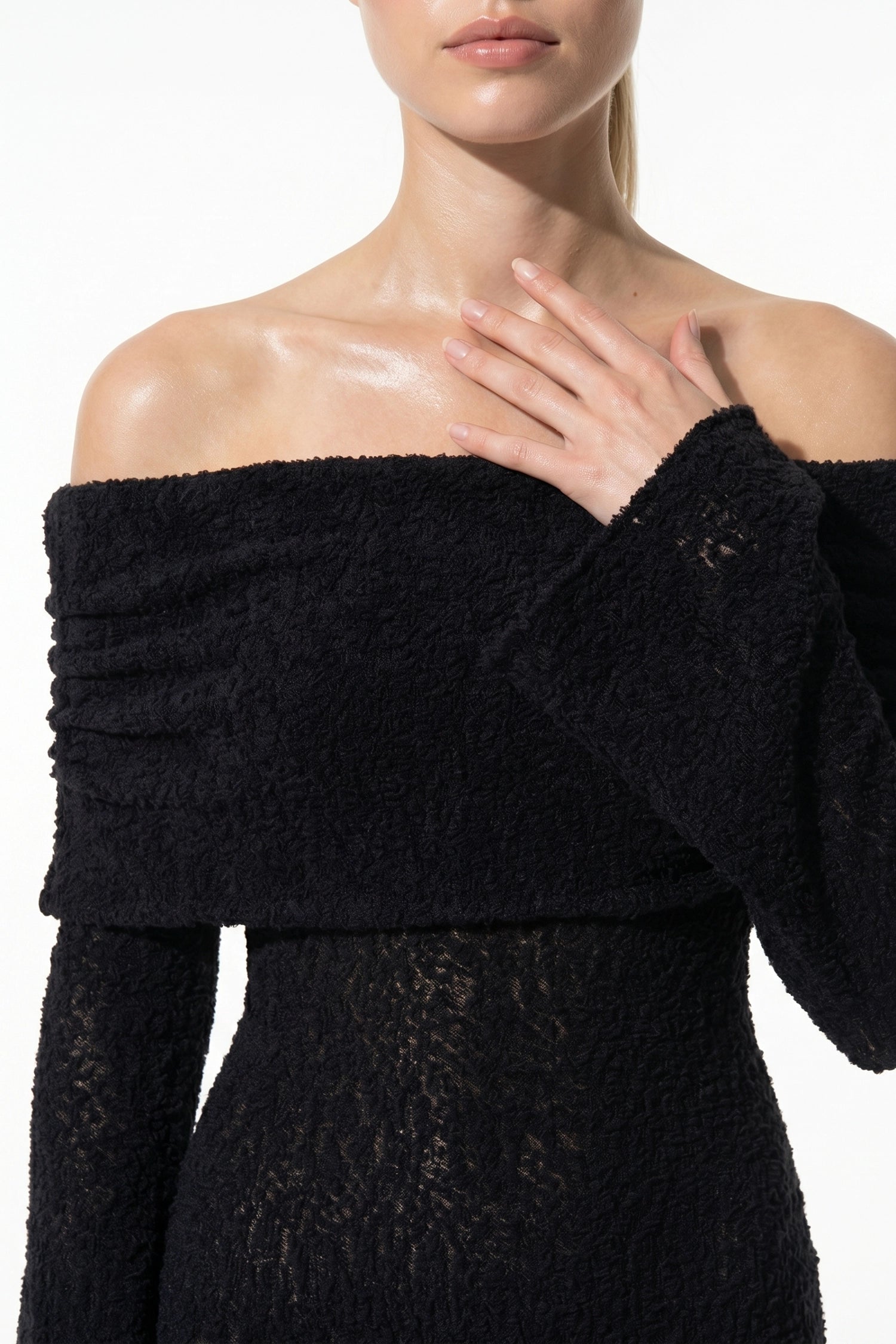 Caurelle | Elegant Long Sleeve Knit Mini Dress