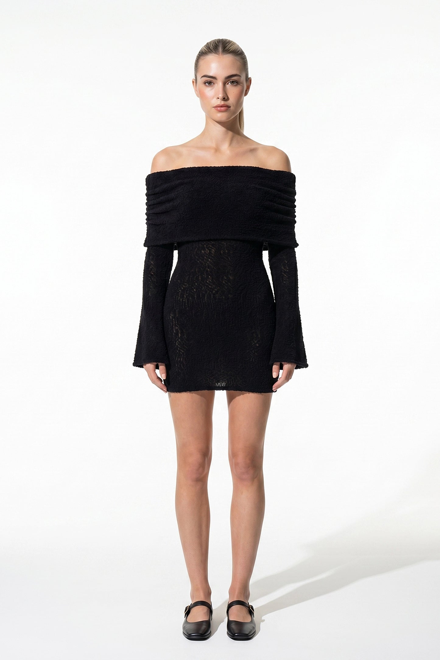 Caurelle | Elegant Long Sleeve Knit Mini Dress