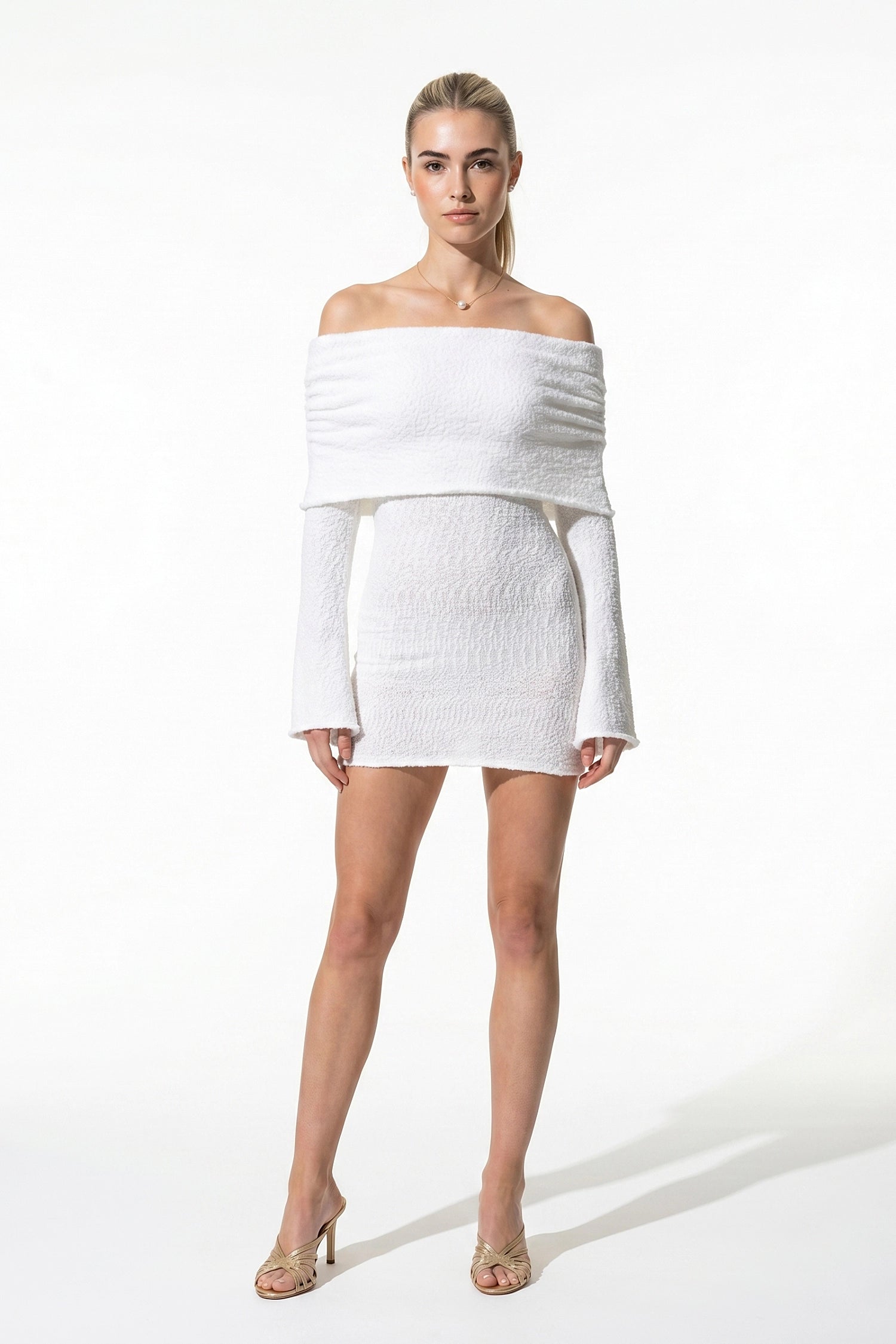 Caurelle | Elegant Long Sleeve Knit Mini Dress