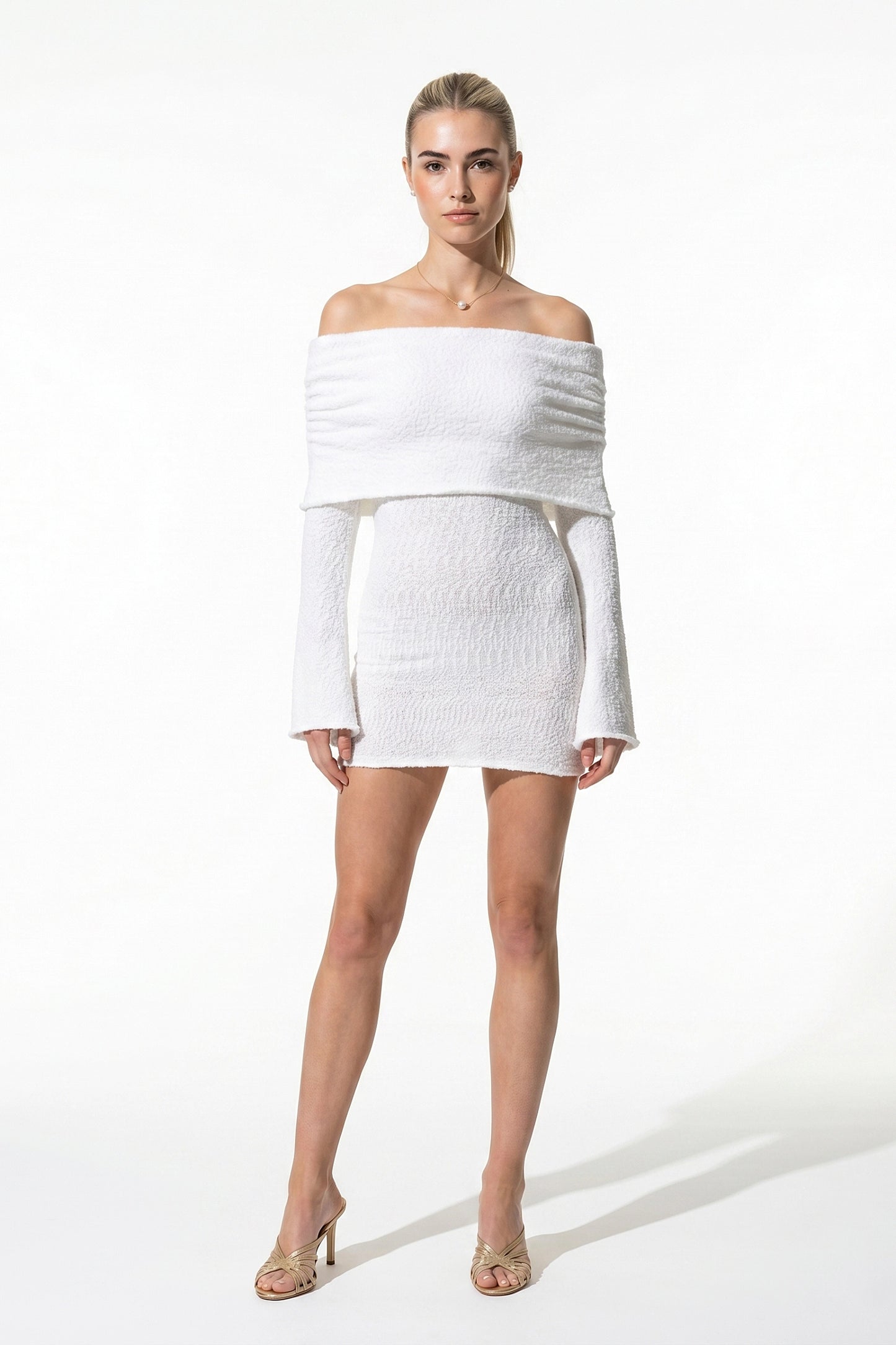 Caurelle | Elegant Long Sleeve Knit Mini Dress
