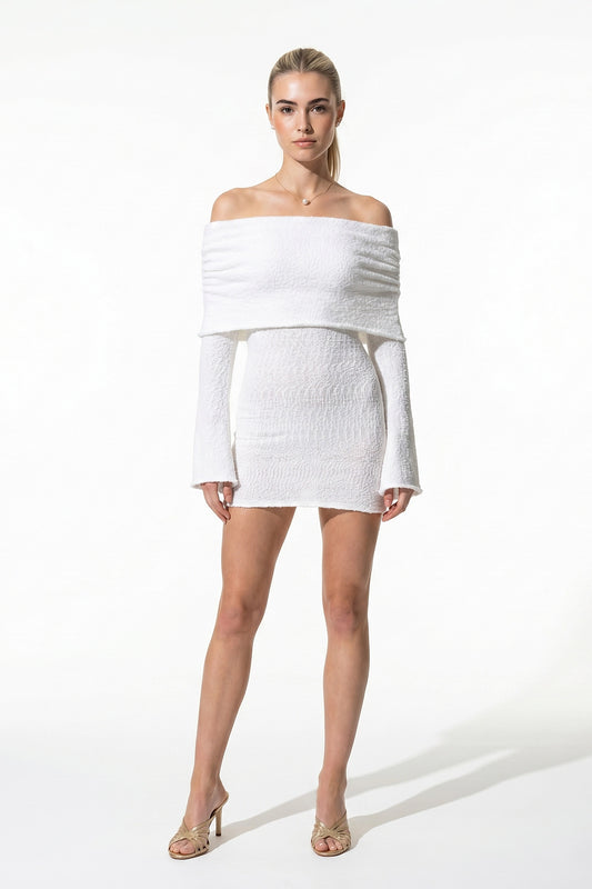 Caurelle | Elegant Long Sleeve Knit Mini Dress