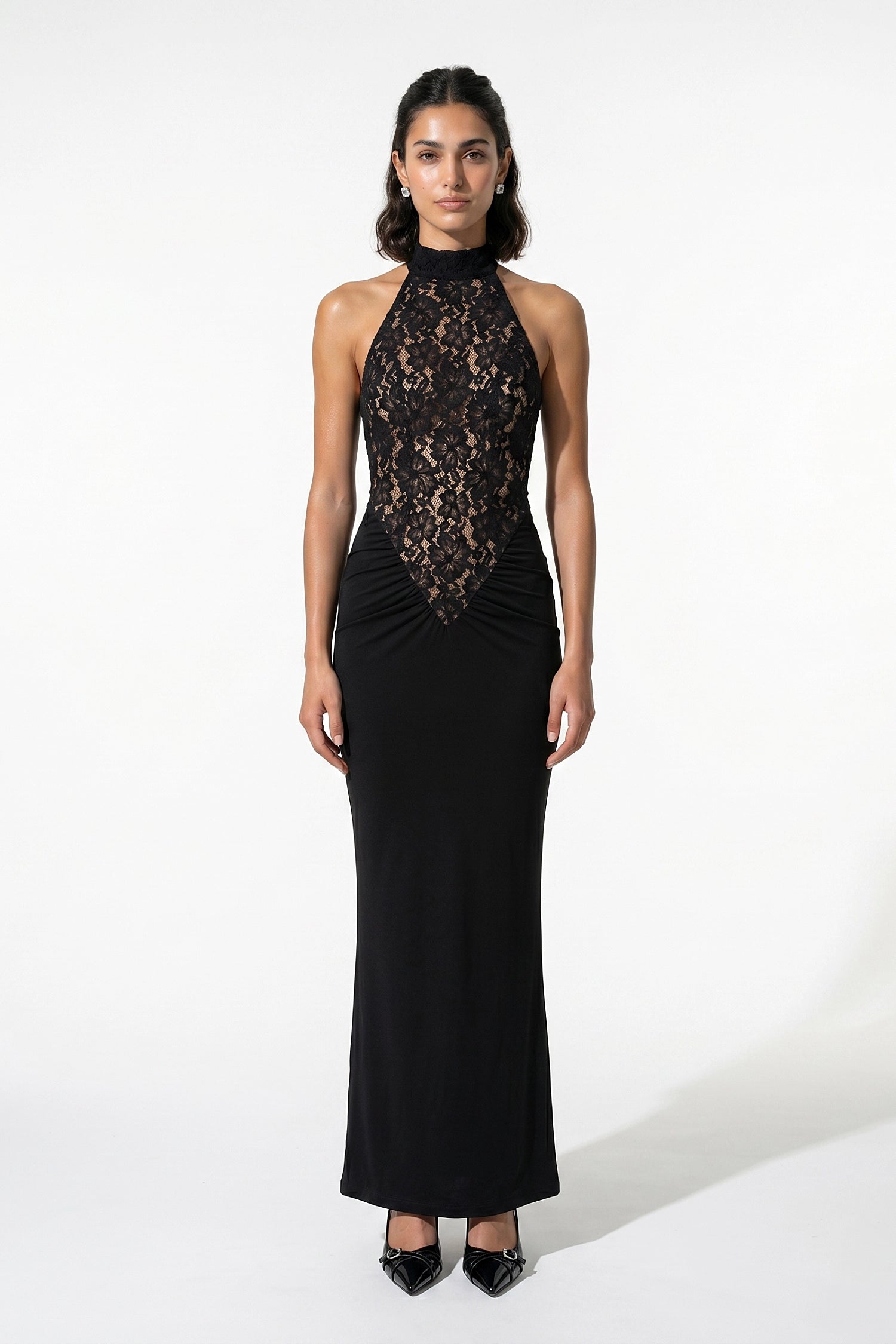 Caurelle | Elegant Strapless Bodycon Lace Maxi Dress