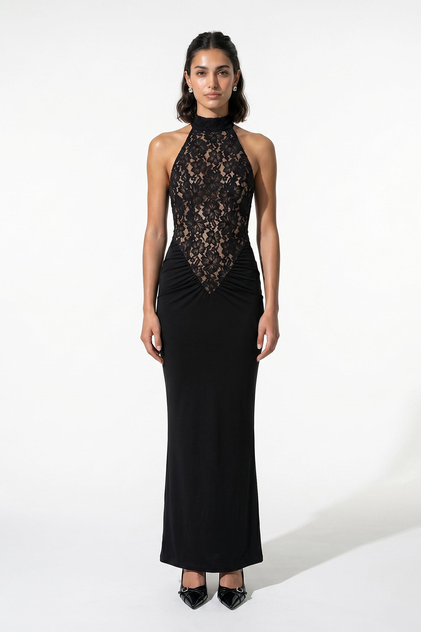 Caurelle | Elegant Strapless Bodycon Lace Maxi Dress