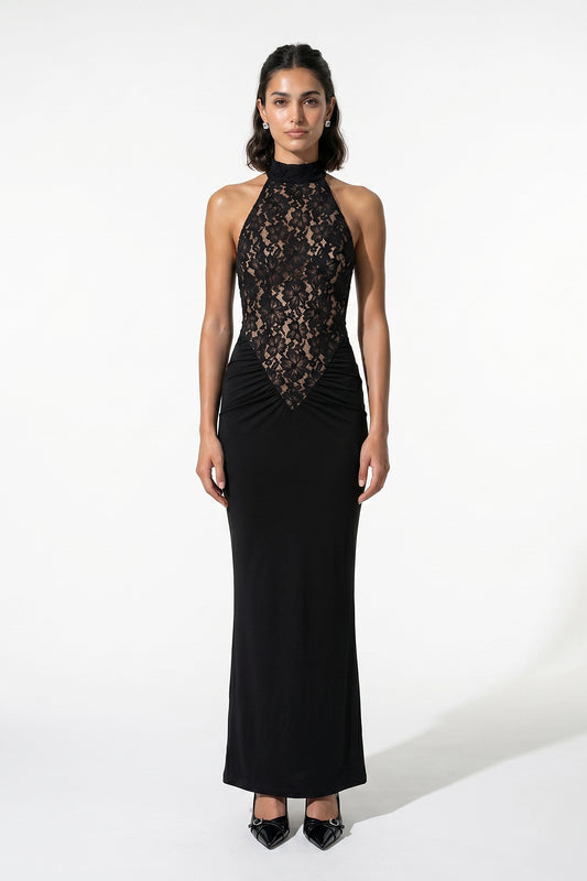 Caurelle | Elegant Strapless Bodycon Lace Maxi Dress