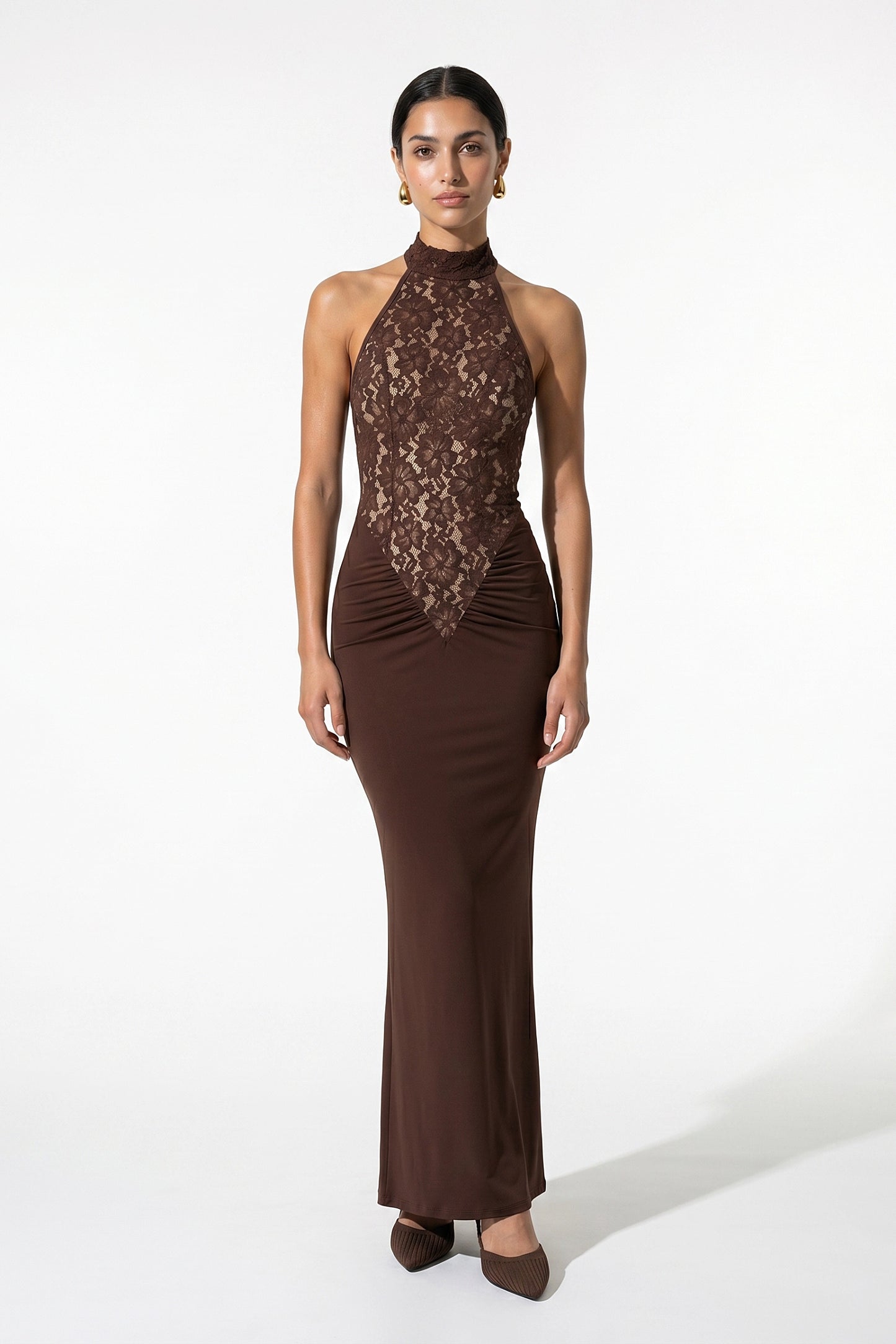 Caurelle | Elegant Strapless Bodycon Lace Maxi Dress