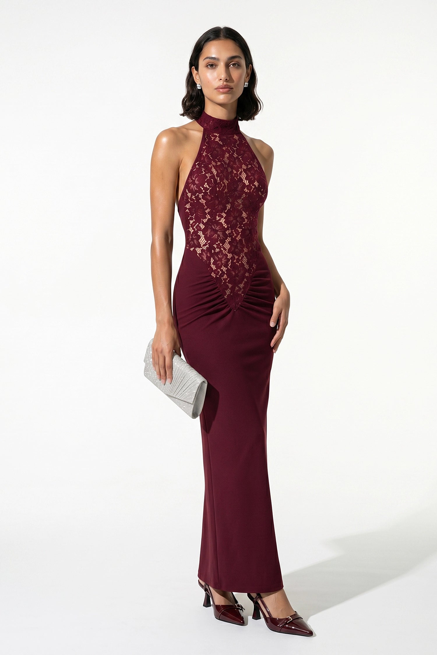 Caurelle | Elegant Strapless Bodycon Lace Maxi Dress