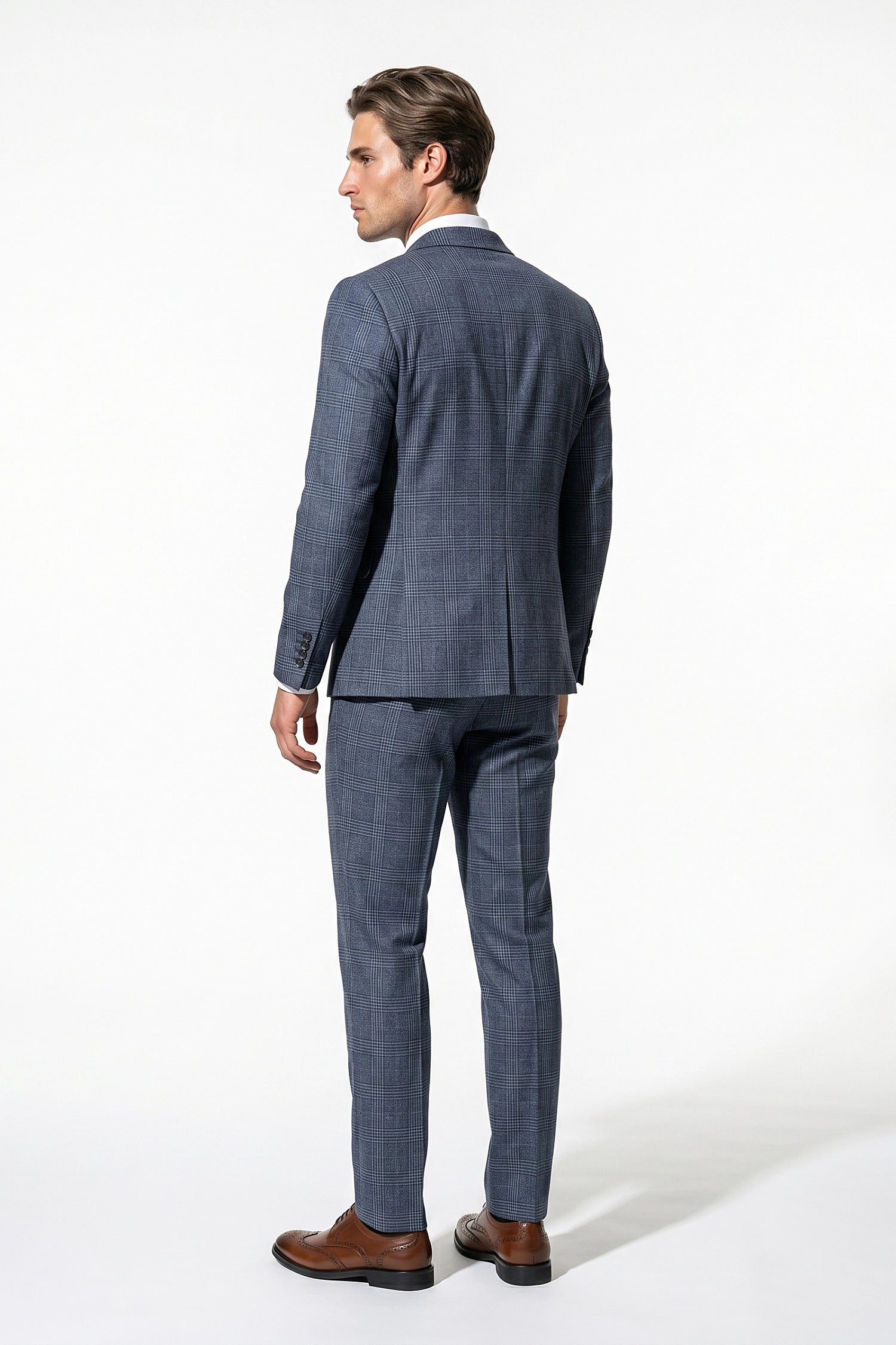 Caurelle | Men’s Plaid Three Piece Suit Business Wedding Guest Casual Elegance