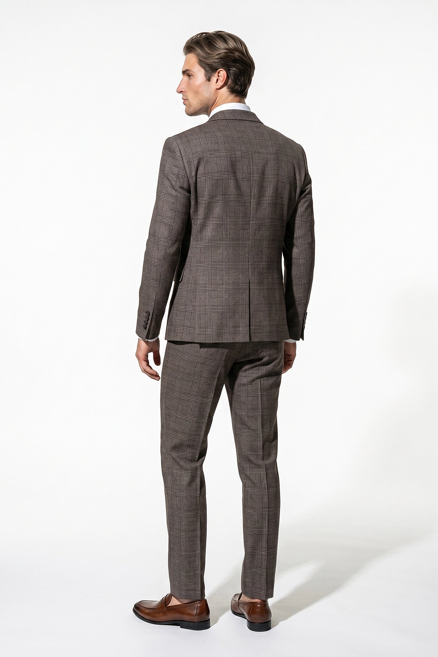Caurelle | Men’s Plaid Three Piece Suit Business Wedding Guest Casual Elegance