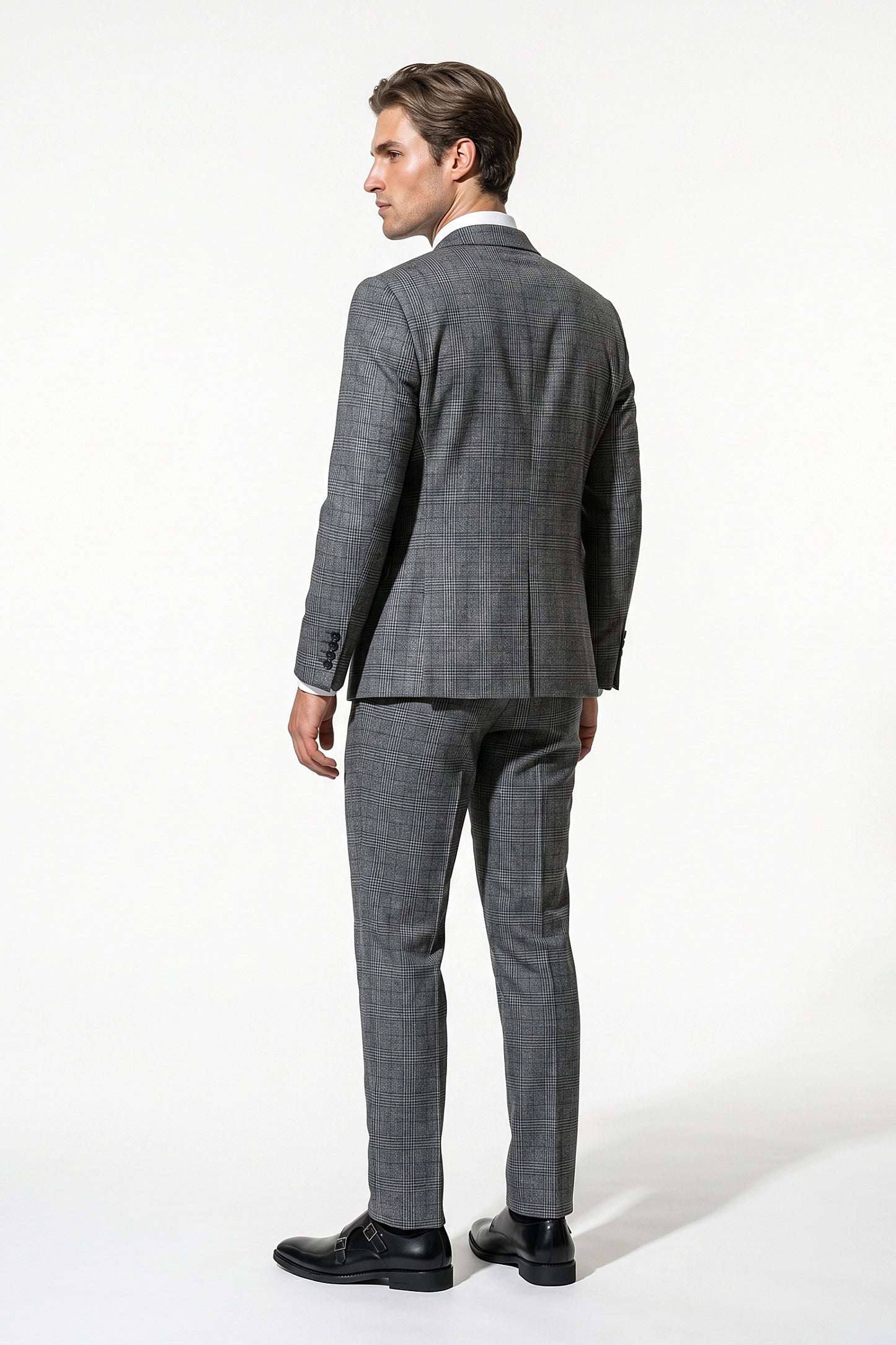 Caurelle | Men’s Plaid Three Piece Suit Business Wedding Guest Casual Elegance