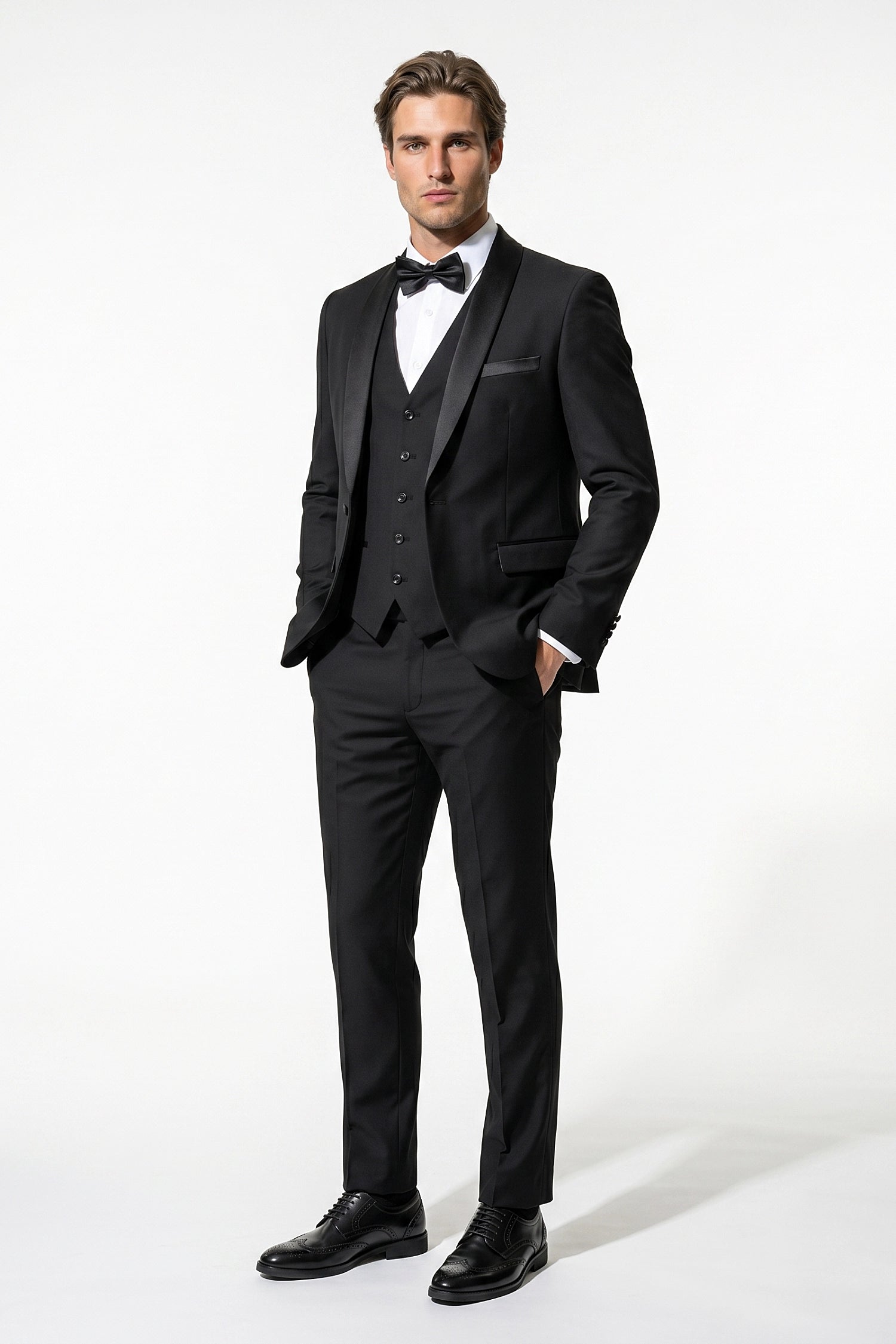 Caurelle | Men’s Slim Fit Three Piece Suit Blazer Vest Pants Set