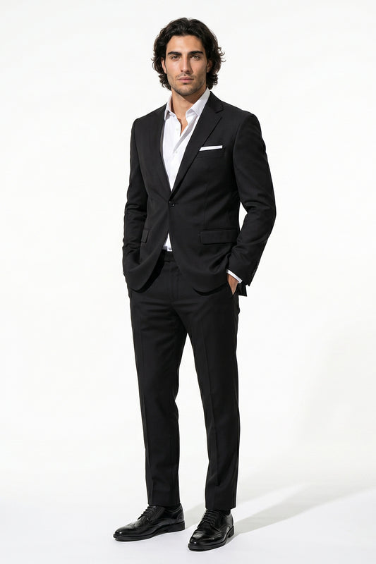 Men's Slim Fit Single Breasted Two Piece Suit