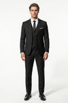 Men's Slim Fit Three Piece Suit with Single-Breasted Waistcoat