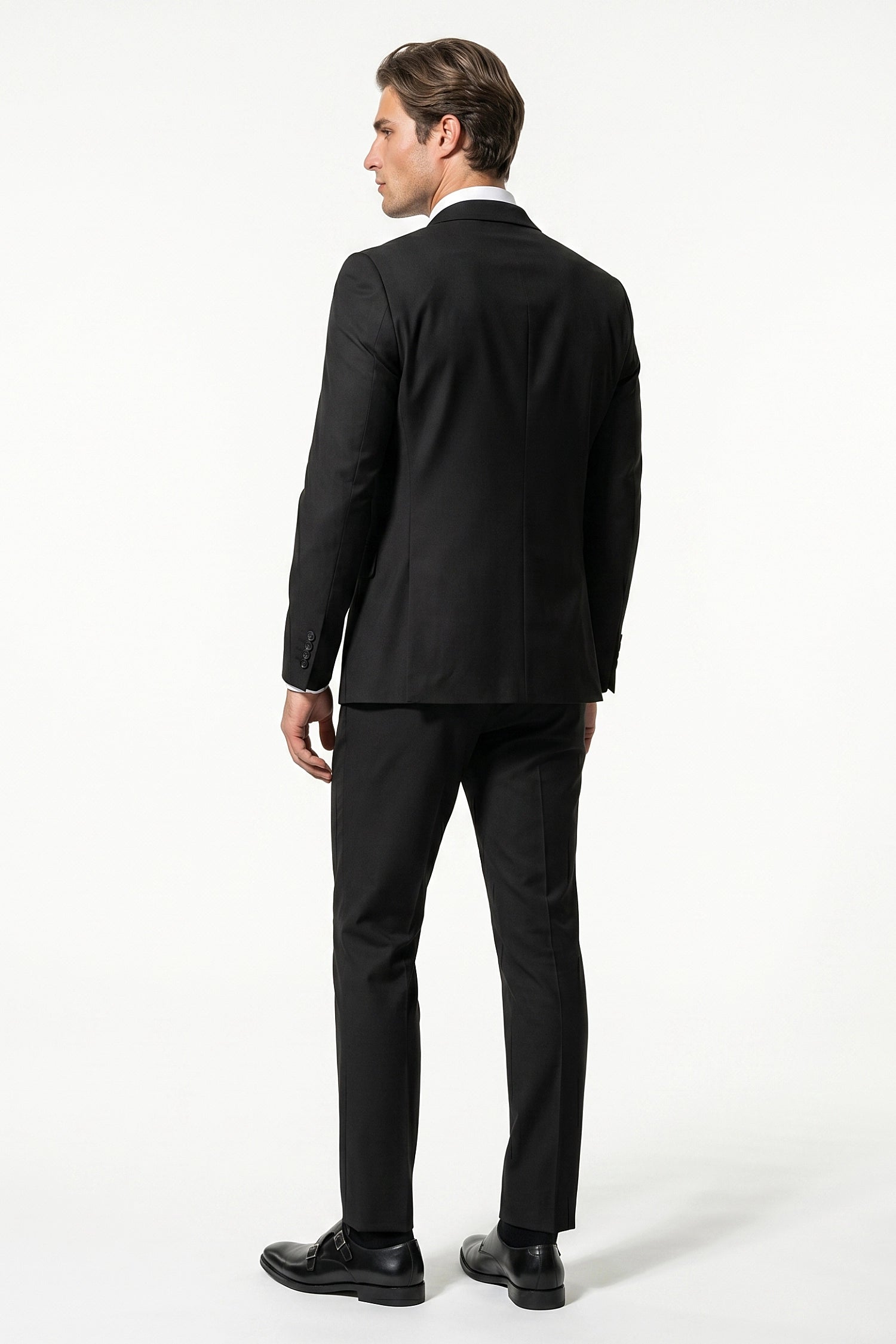Men's Slim Fit Three Piece Suit with Single-Breasted Waistcoat