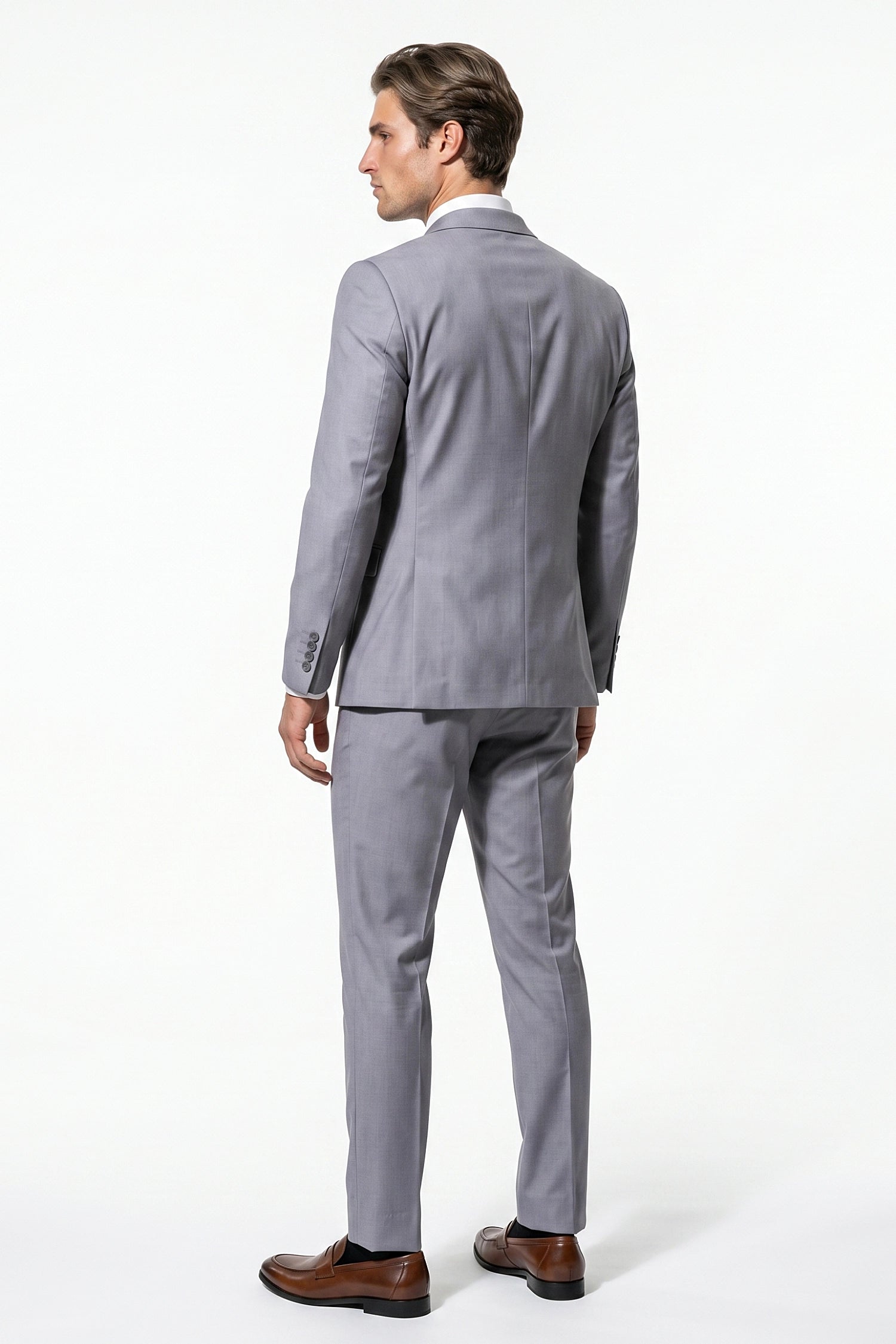 Men's Slim Fit Three Piece Suit with Single-Breasted Waistcoat