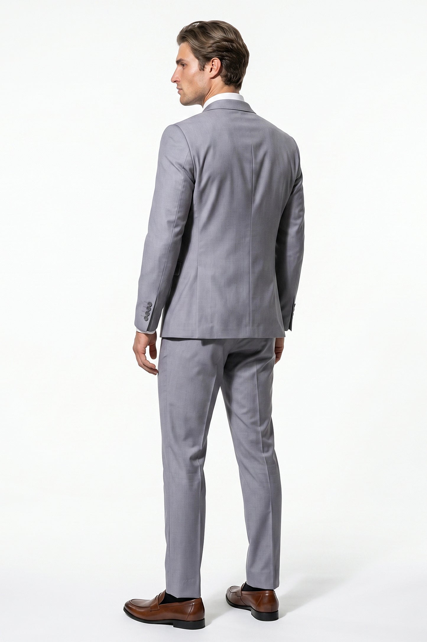 Men's Slim Fit Three Piece Suit with Single-Breasted Waistcoat