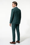 Men's Black Slim Fit Three Piece Suit with Double-Breasted Waistcoat