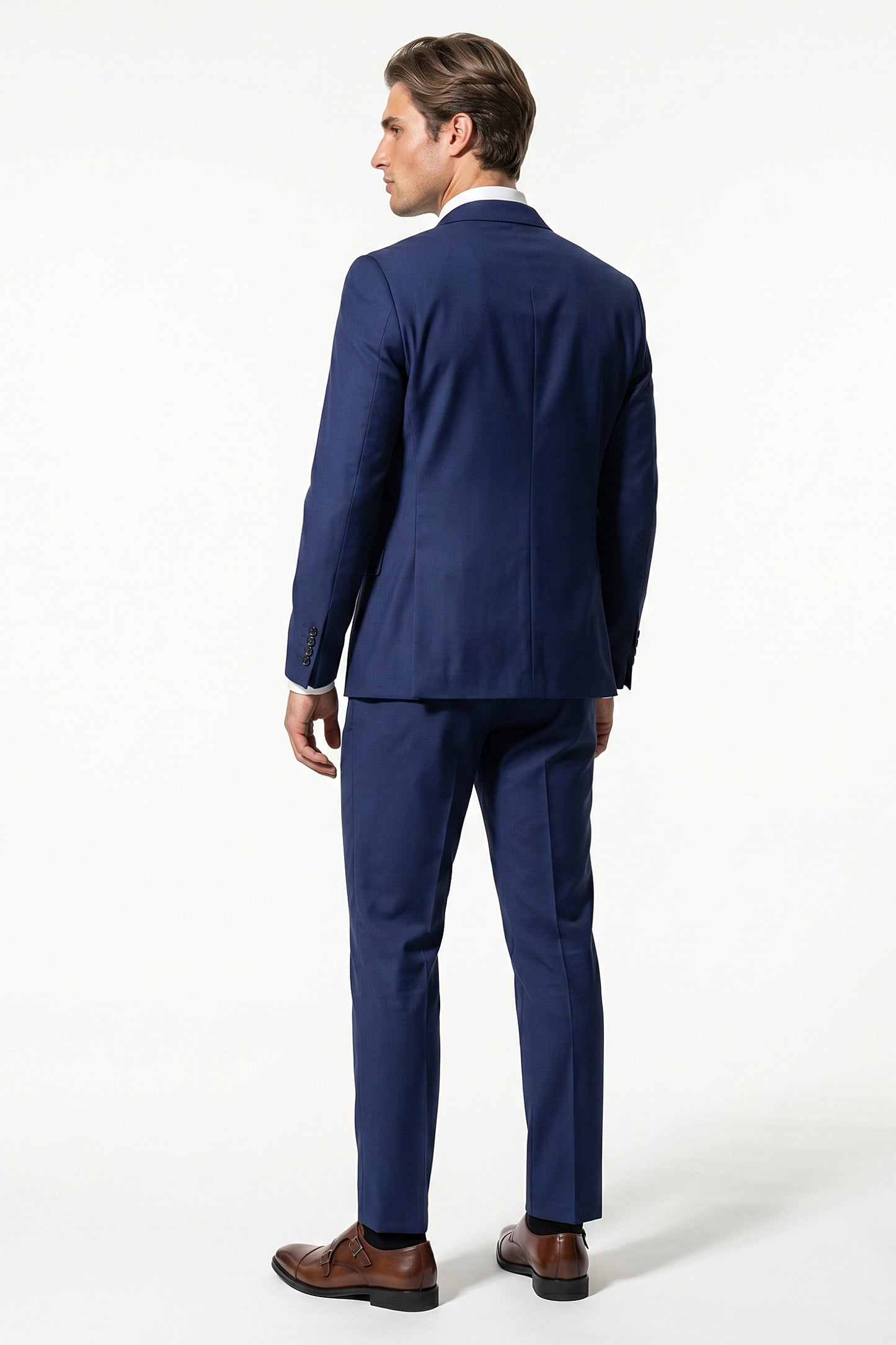 Men's Slim Fit Three Piece Suit with Single-Breasted Waistcoat