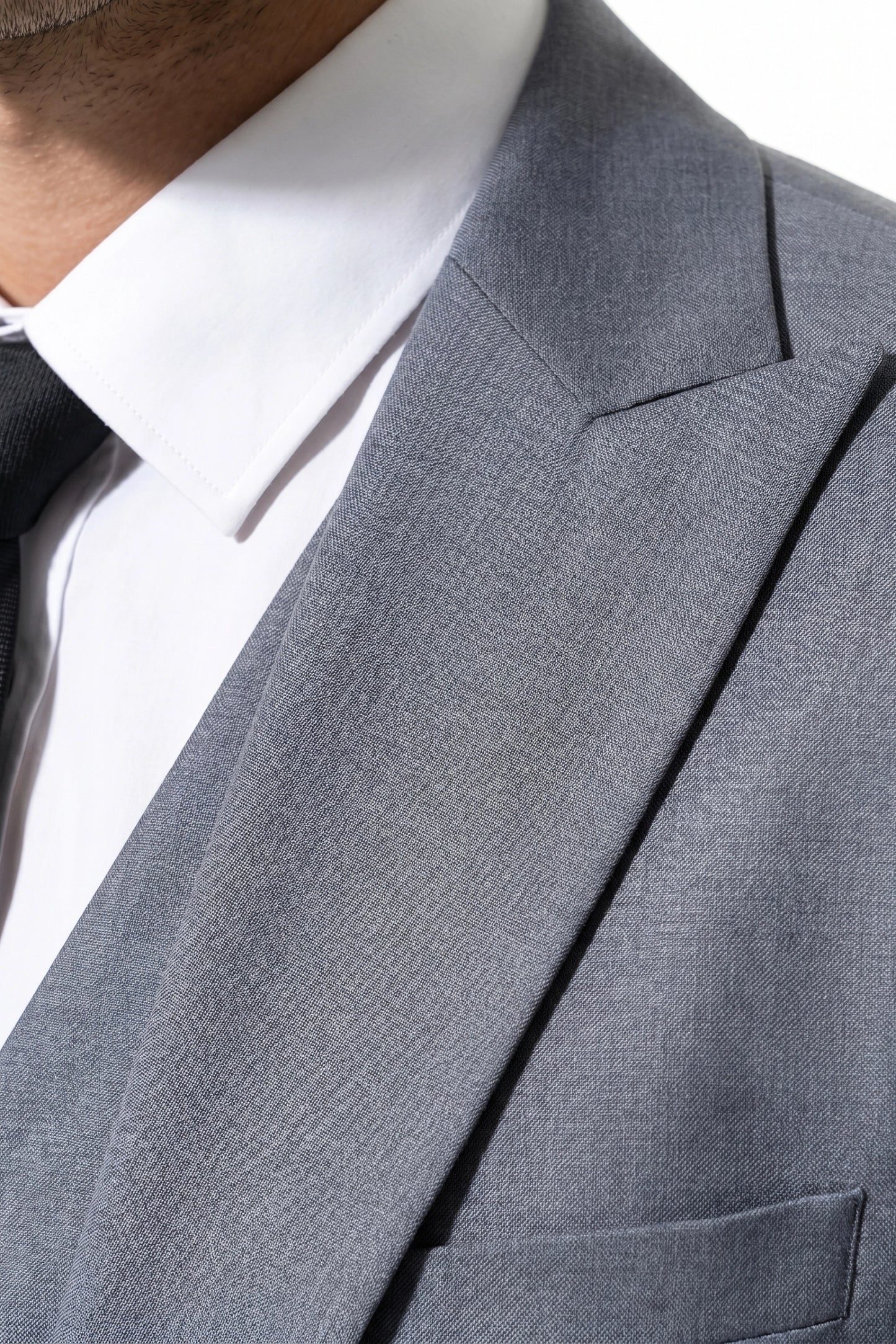 Men's Black Slim Fit Three Piece Suit with Double-Breasted Waistcoat
