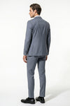 Men's Black Slim Fit Three Piece Suit with Double-Breasted Waistcoat