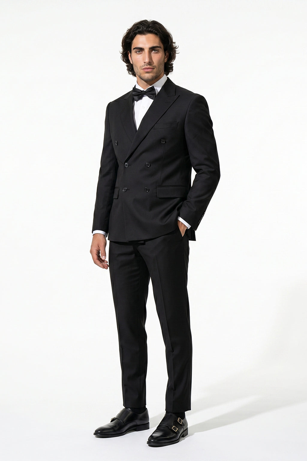 Caurelle | Men’s Two Piece Suit Set Double Breasted Peaked Lapel Tailored